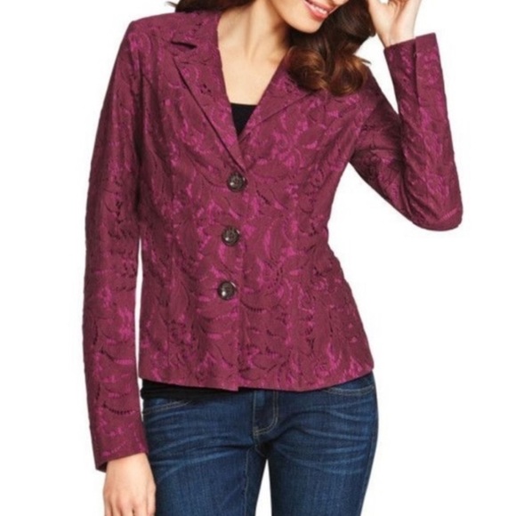 CAbi Jackets & Blazers - Cabi Frolic Jacket in Plumberry Lace